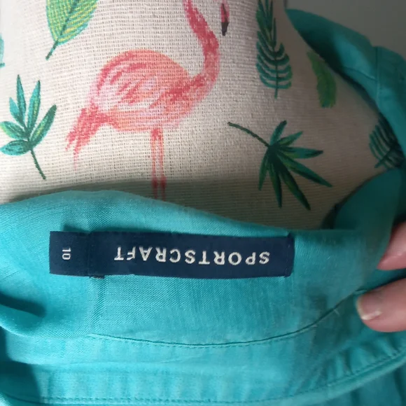 Sportscraft long sleeve shirt, teal coloured, roll up sleeve option (10) - Picture 5 of 5